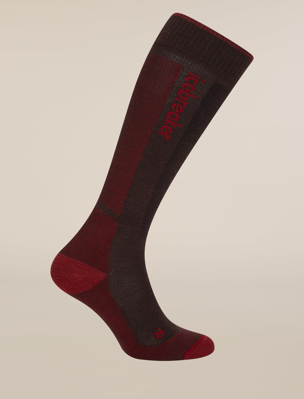 Icebreaker Men's Merino Ski+ Light Over The Calf Socks - Bittersweet/Port, view 3