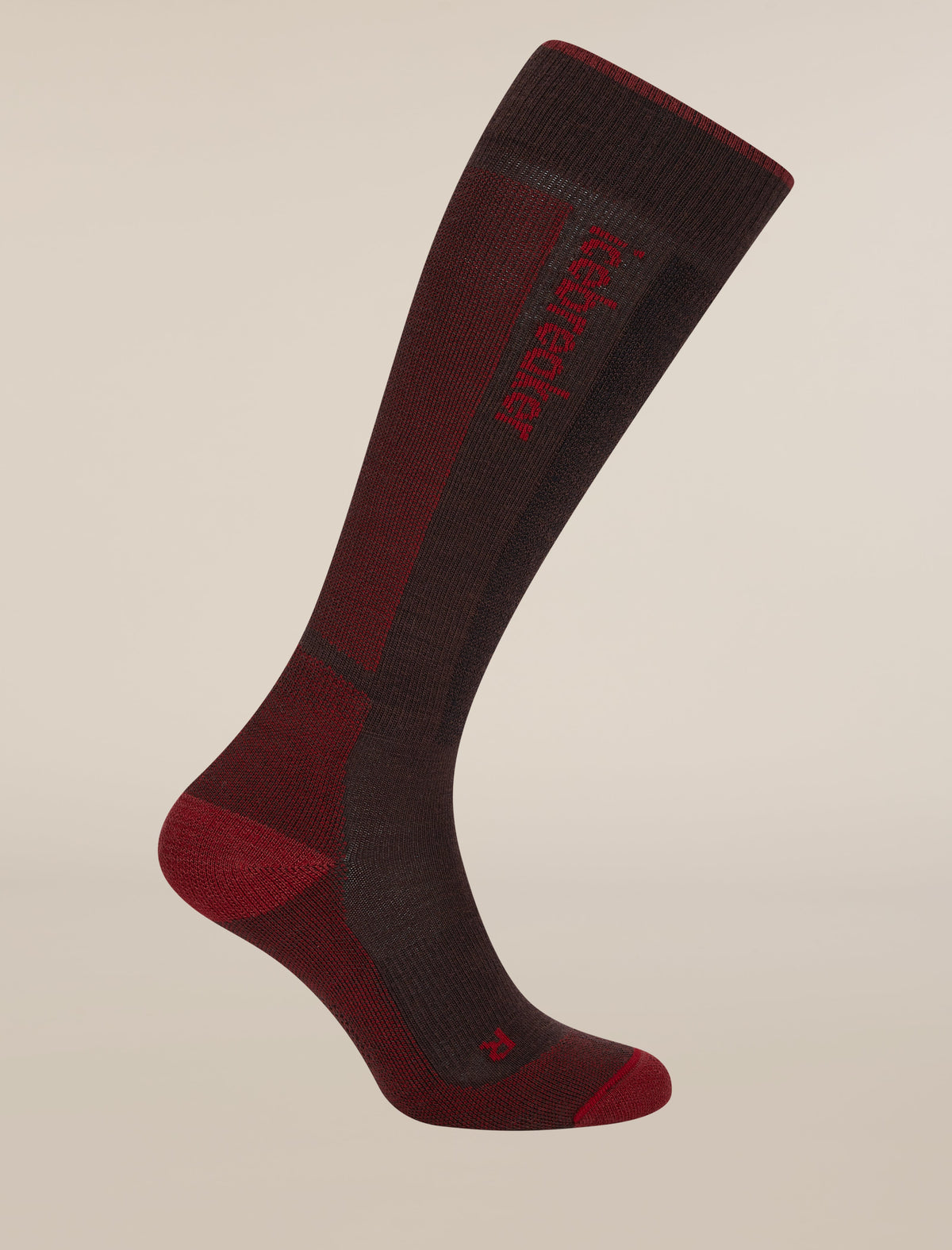 Icebreaker Men's Merino Ski+ Light Over The Calf Socks - Bittersweet/Port, view 3