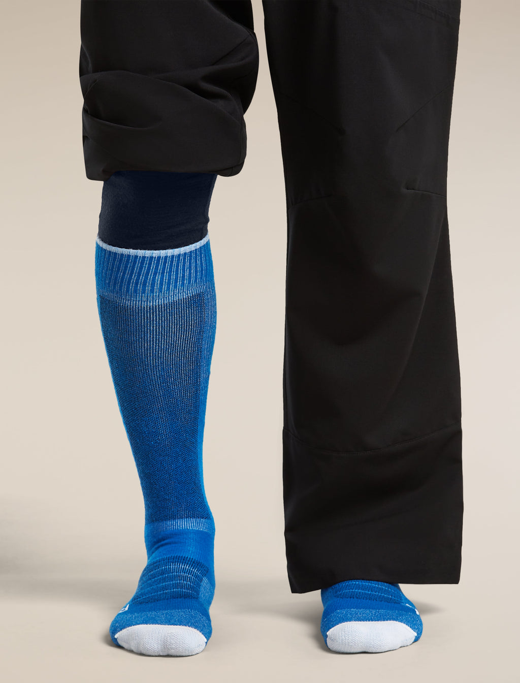 Icebreaker Men's Merino Ski+ Medium Over The Calf Socks - Lazurite/Snow, view 2