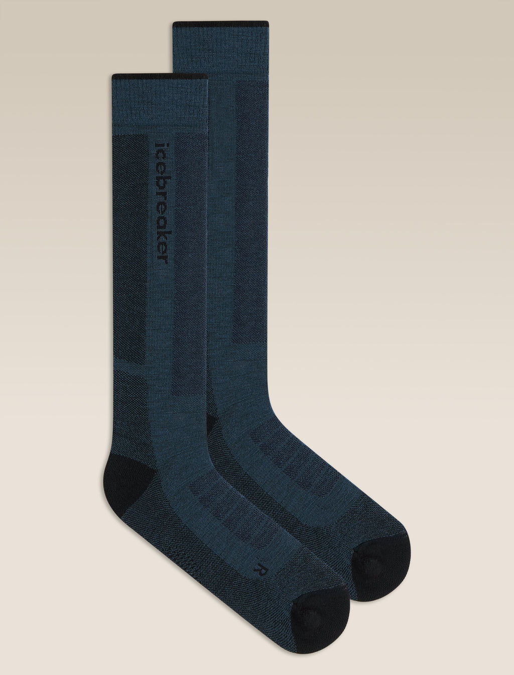 Icebreaker Men's Merino Ski+ Medium Over The Calf Socks - Abyss/Black, front