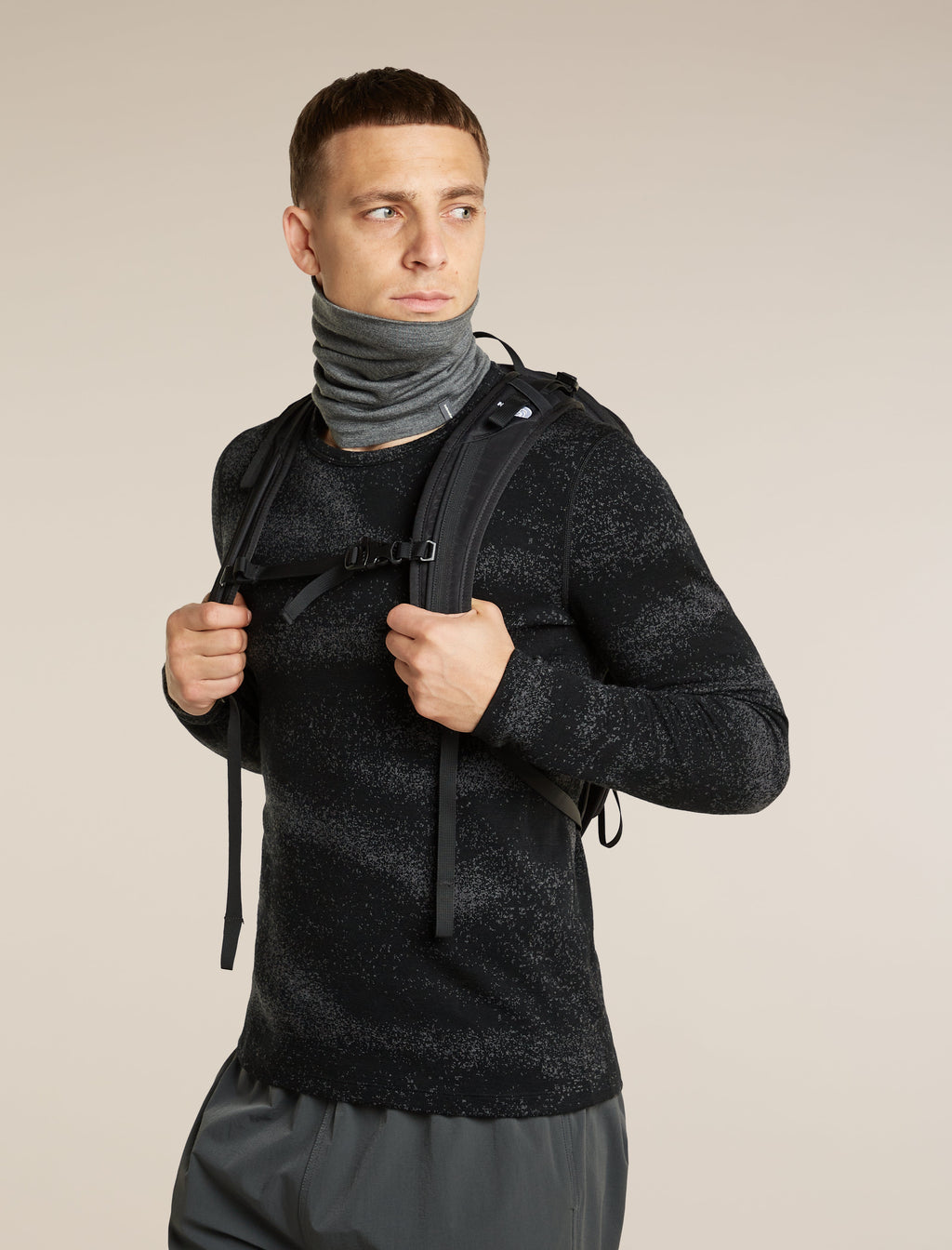 Icebreaker Unisex Merino Apex Chute - Gritstone Heather, view 3