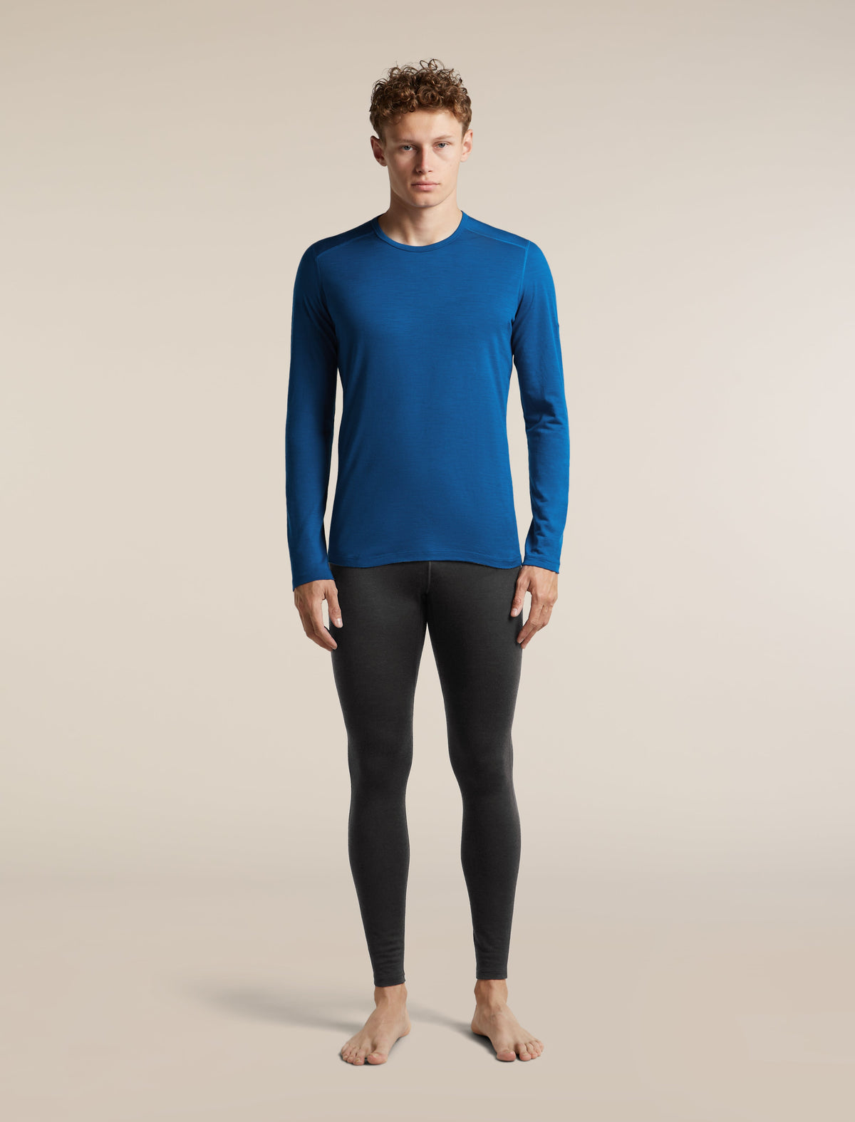 Icebreaker Men's Merino 200 Oasis Long Sleeve Crew Thermal Top - Lazurite, view 3