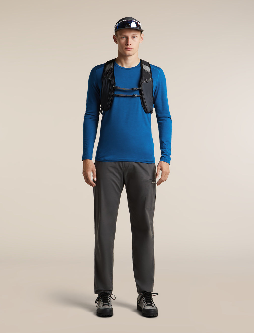 Icebreaker Men's Merino 200 Oasis Long Sleeve Crew Thermal Top - Lazurite, view 4