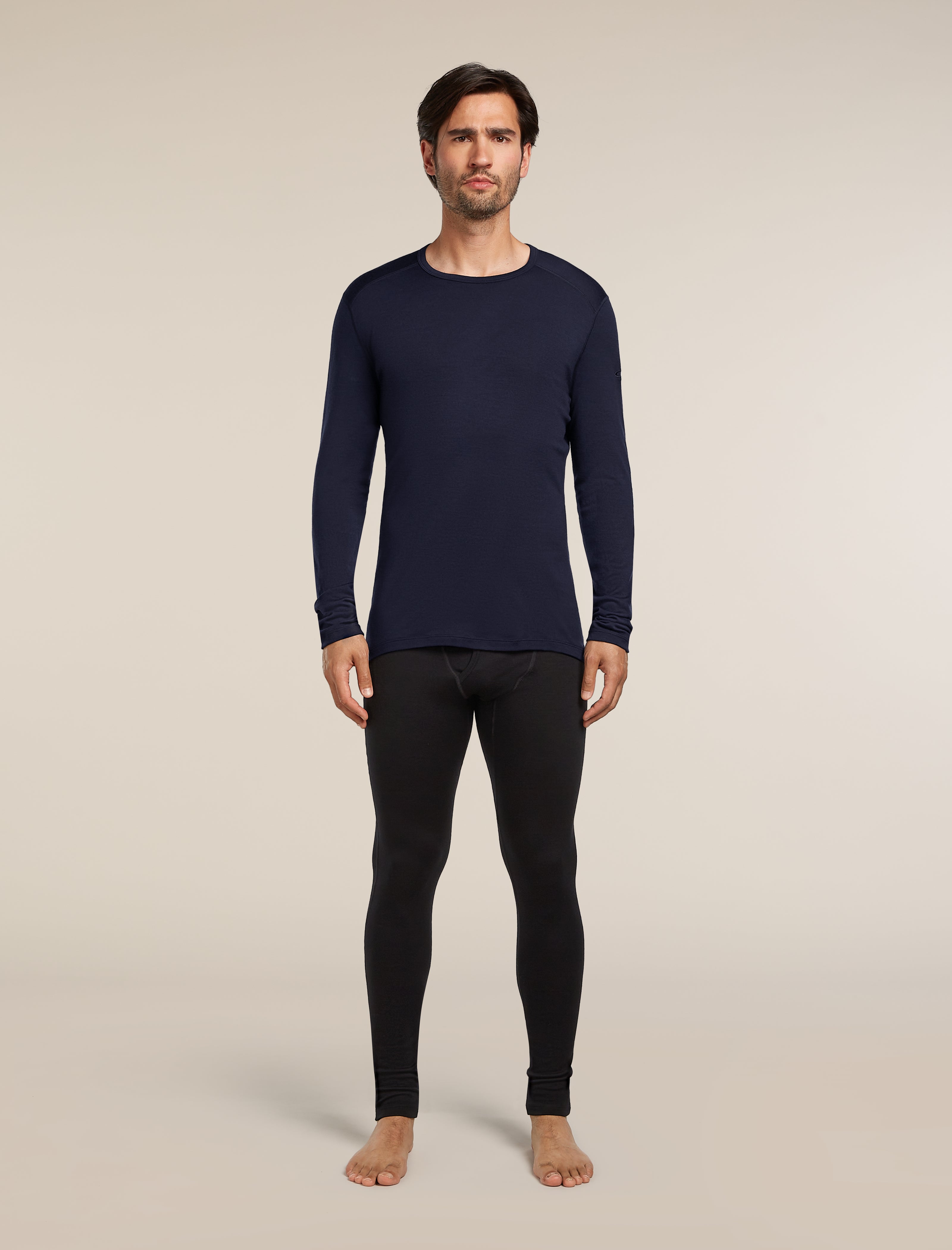 Icebreaker Men's Merino 260 Tech Leggings - Black - full length on model