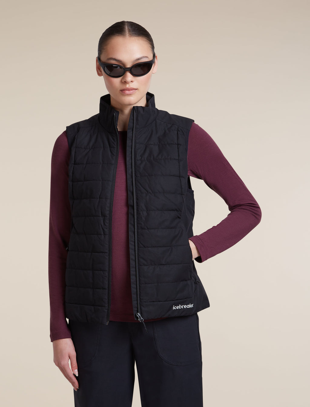 Icebreaker Women's 200 Oasis Long Sleeve Crew - Dark Berry, view 4