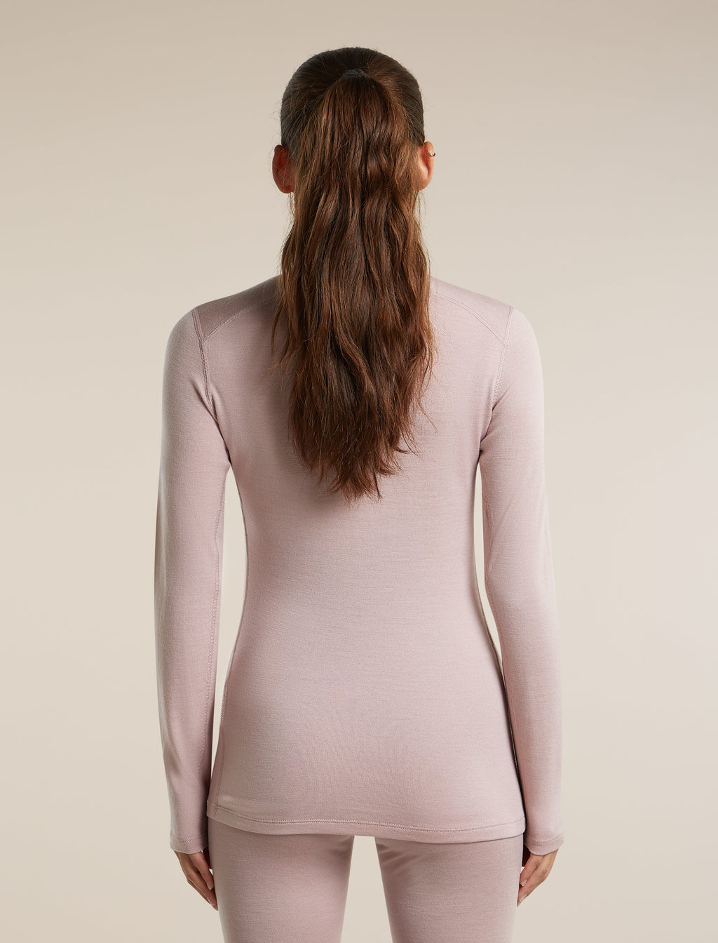 Icebreaker Women's Merino 260 Tech Long Sleeve Crewe Thermal Top - Pink Quartz, view 2