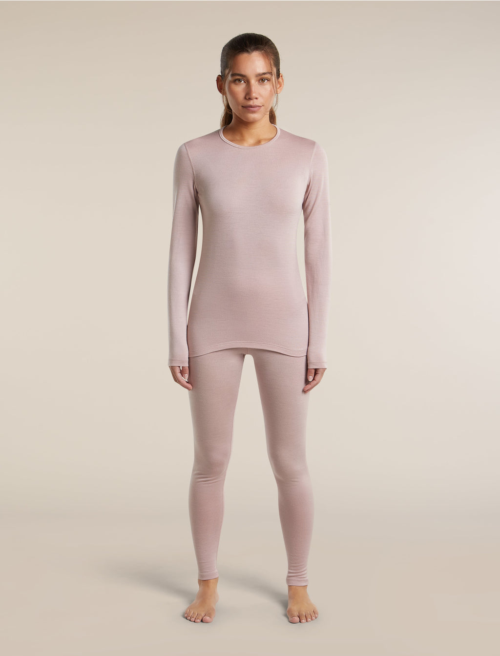 Icebreaker Women's Merino 260 Tech Long Sleeve Crewe Thermal Top - Pink Quartz, view 3