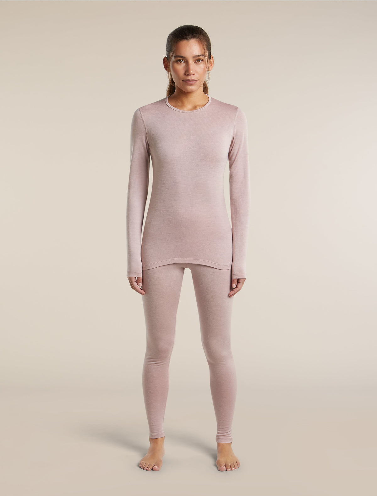Icebreaker Women's Merino 260 Tech Long Sleeve Crewe Thermal Top - Pink Quartz, view 3