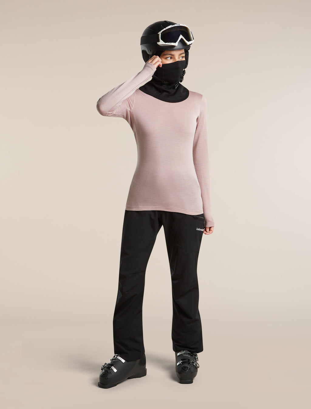 Icebreaker Women's Merino 260 Tech Long Sleeve Crewe Thermal Top - Pink Quartz, view 4