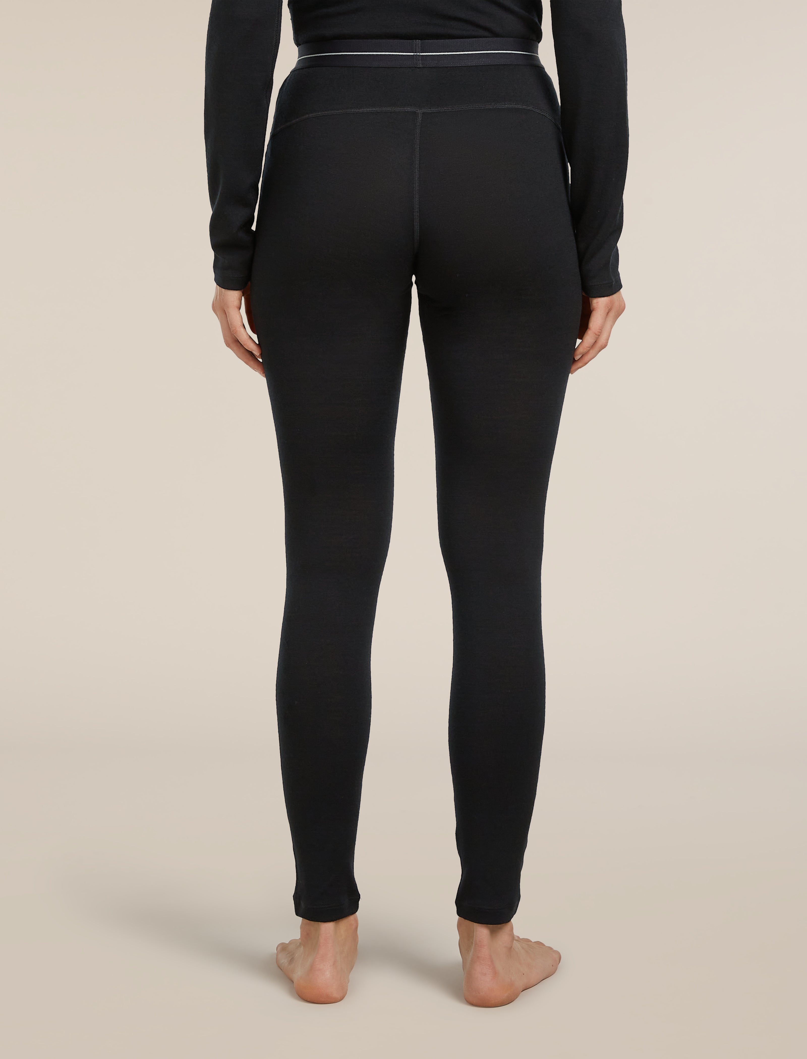 Icebreaker Women's Merino 260 Tech Thermal Leggings - Black - back