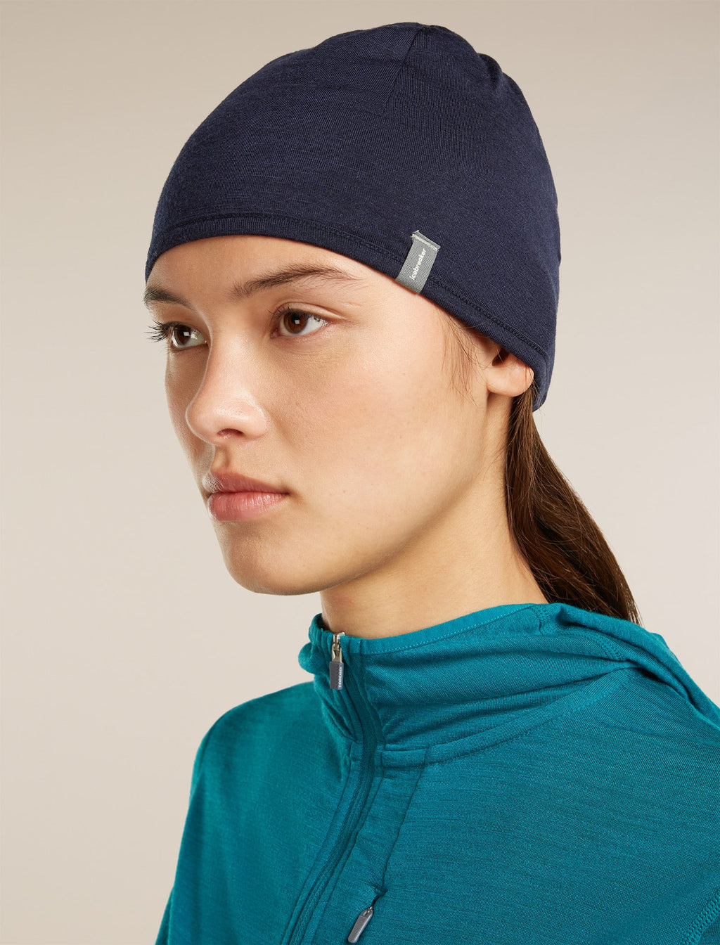Icebreaker Pocket Hat Adult Reversible Toque - Loden/Navy, view 2