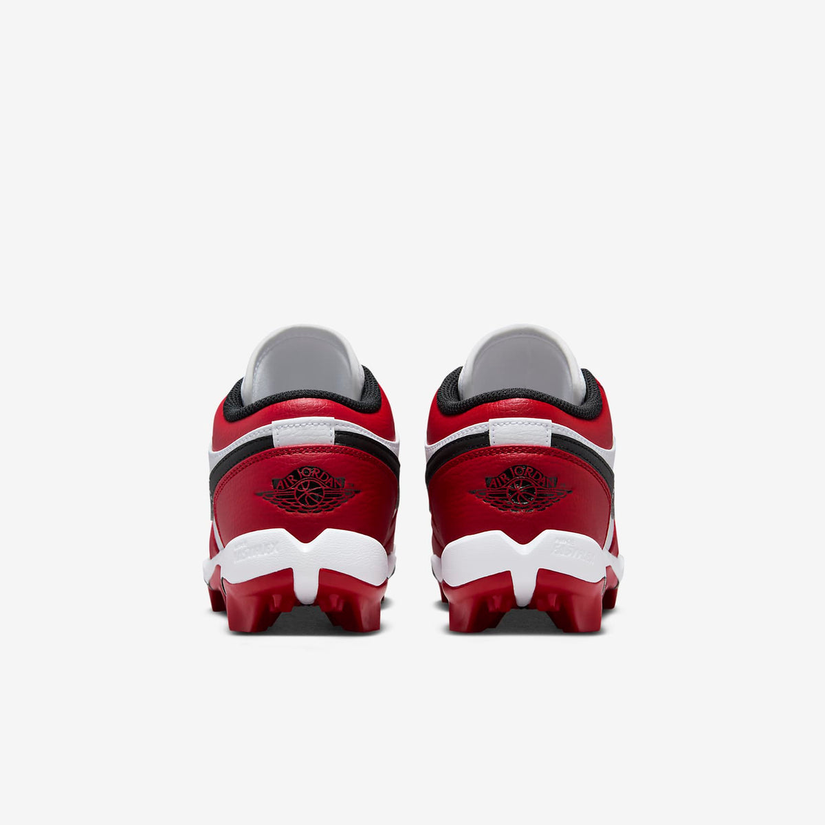 Jordan 1 Low Kids' Cleat - White/Gym Red/Black - rear