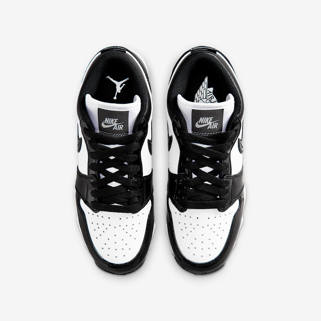 Jordan 1 Low Kids' Cleat - White/Black - top-down