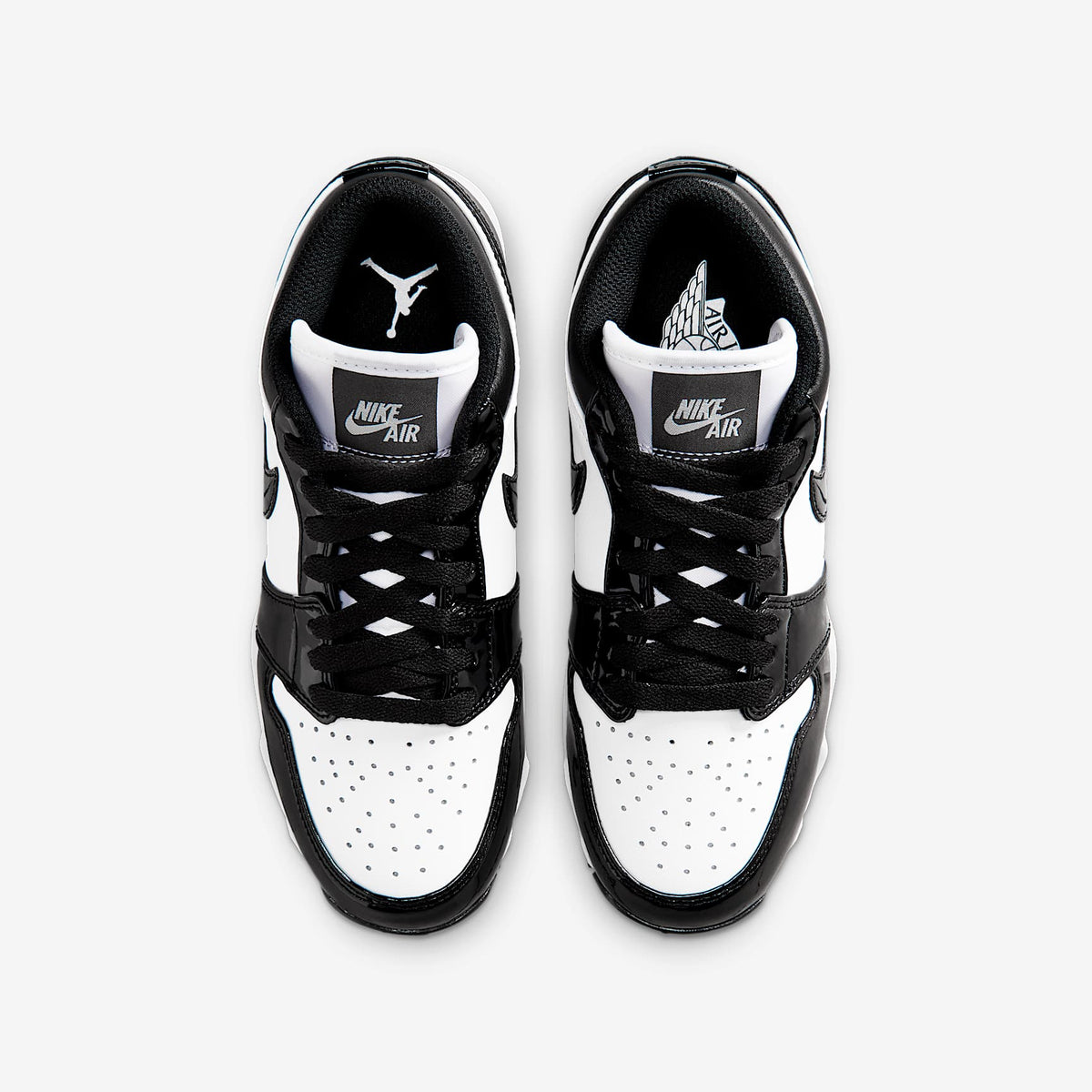 Jordan 1 Low Kids' Cleat - White/Black - top-down