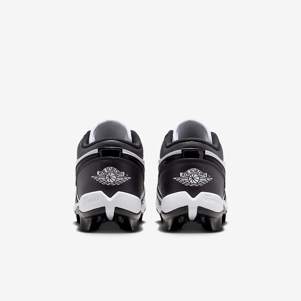 Jordan 1 Low Kids' Cleat - White/Black - rear