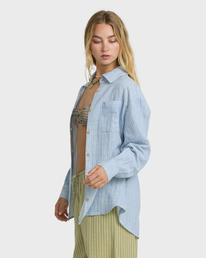 Billabong Women's Wanderer Printed Long Sleeve Woven Top