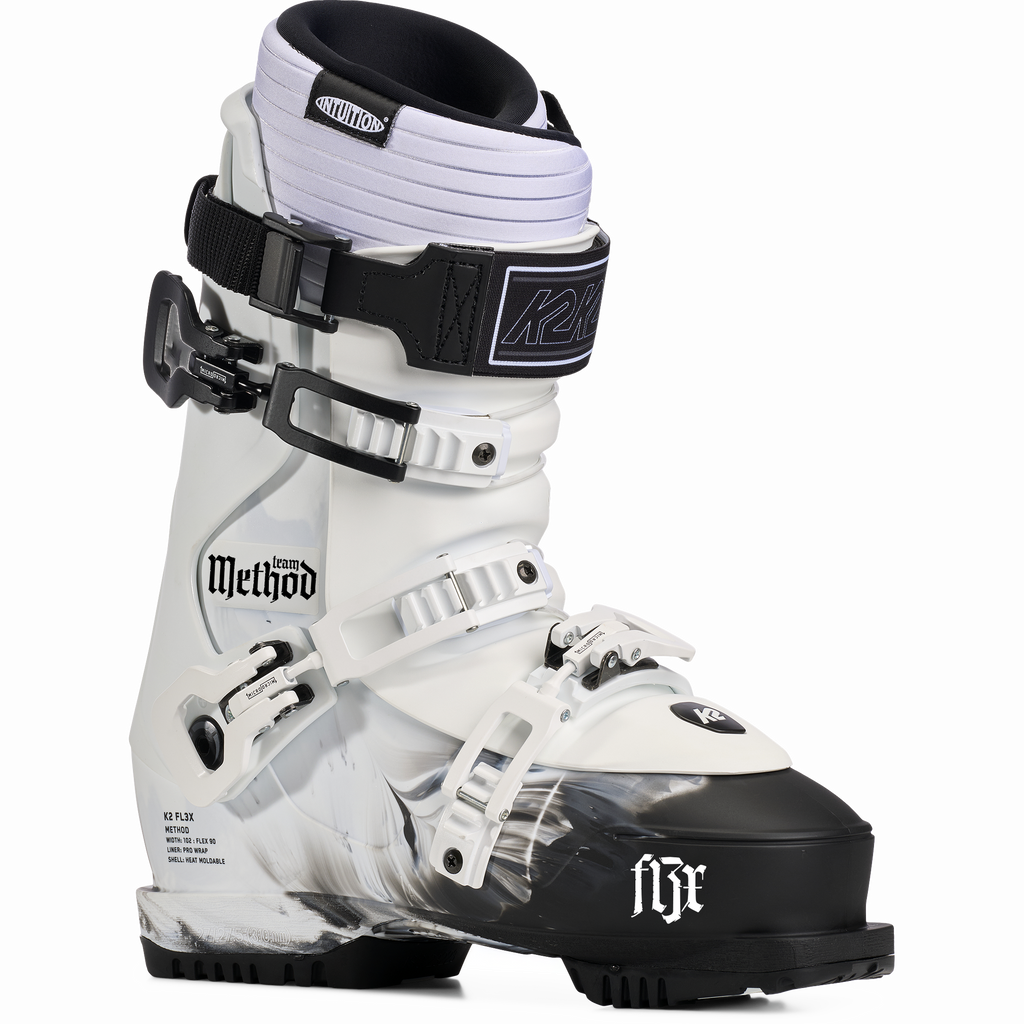 K2 Men's Method Team Ski Boots 2027 - White/Black, front three-quarter view