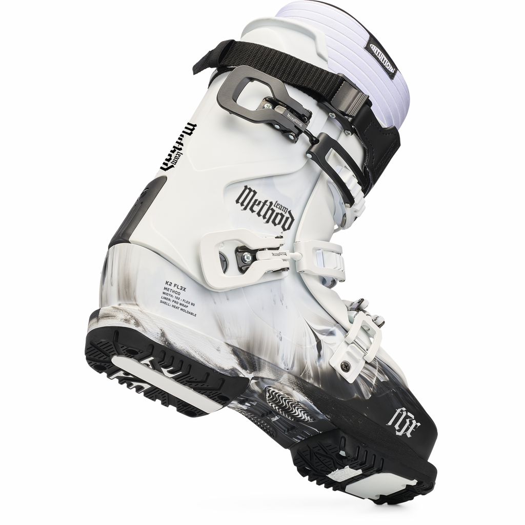 K2 Men's Method Team Ski Boots 2027 - White/Black, sole three-quarter view