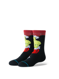 Stance Kids The Grinch X Down The Chimney Crew Socks - BLACK, front view