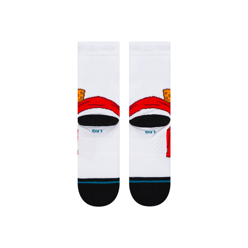 Stance Kids Frosty The Snowman Crew Socks - WHITE, back view