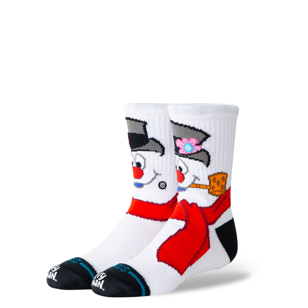 Stance Kids Frosty The Snowman Crew Socks - WHITE, front view