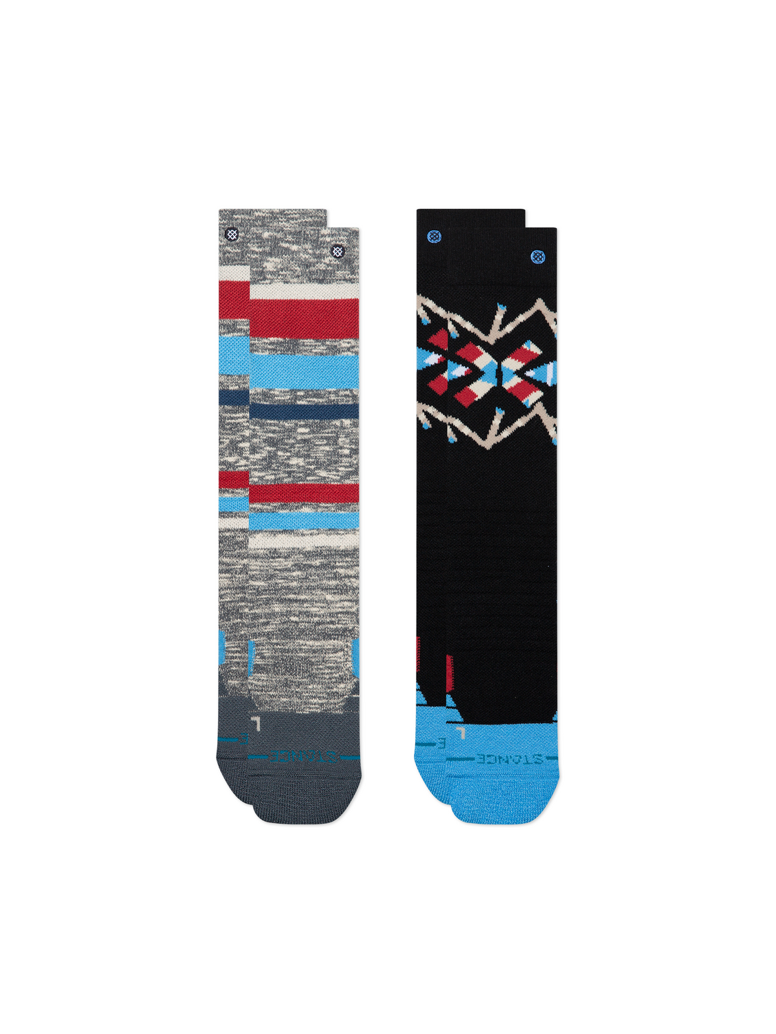 Stance Kids Stripe Up Mid Poly Snow OTC Socks - 2 Pack - Windward Blue