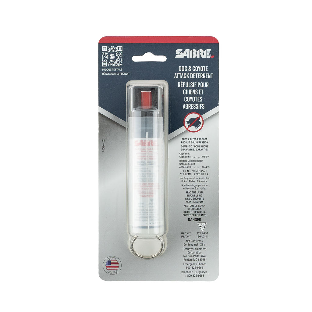Kodiak Sabre Dog Attack Deterrent Pepper Spray - 22g with Key Ring - CLEAR