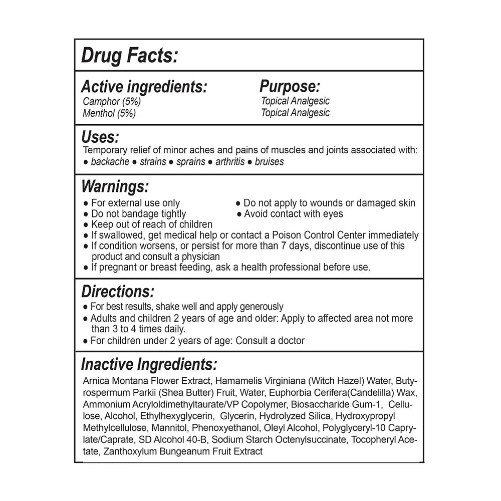 KT Health Pain Relief Roll-On Gel drug facts panel