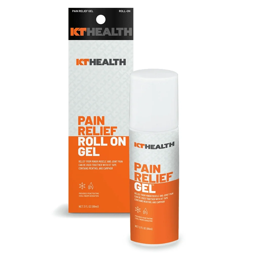KT Health Pain Relief Roll-On Gel bottle with retail packaging