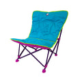Kuma Aurora Padded Flip Chair in teal with pink underside and purple frame