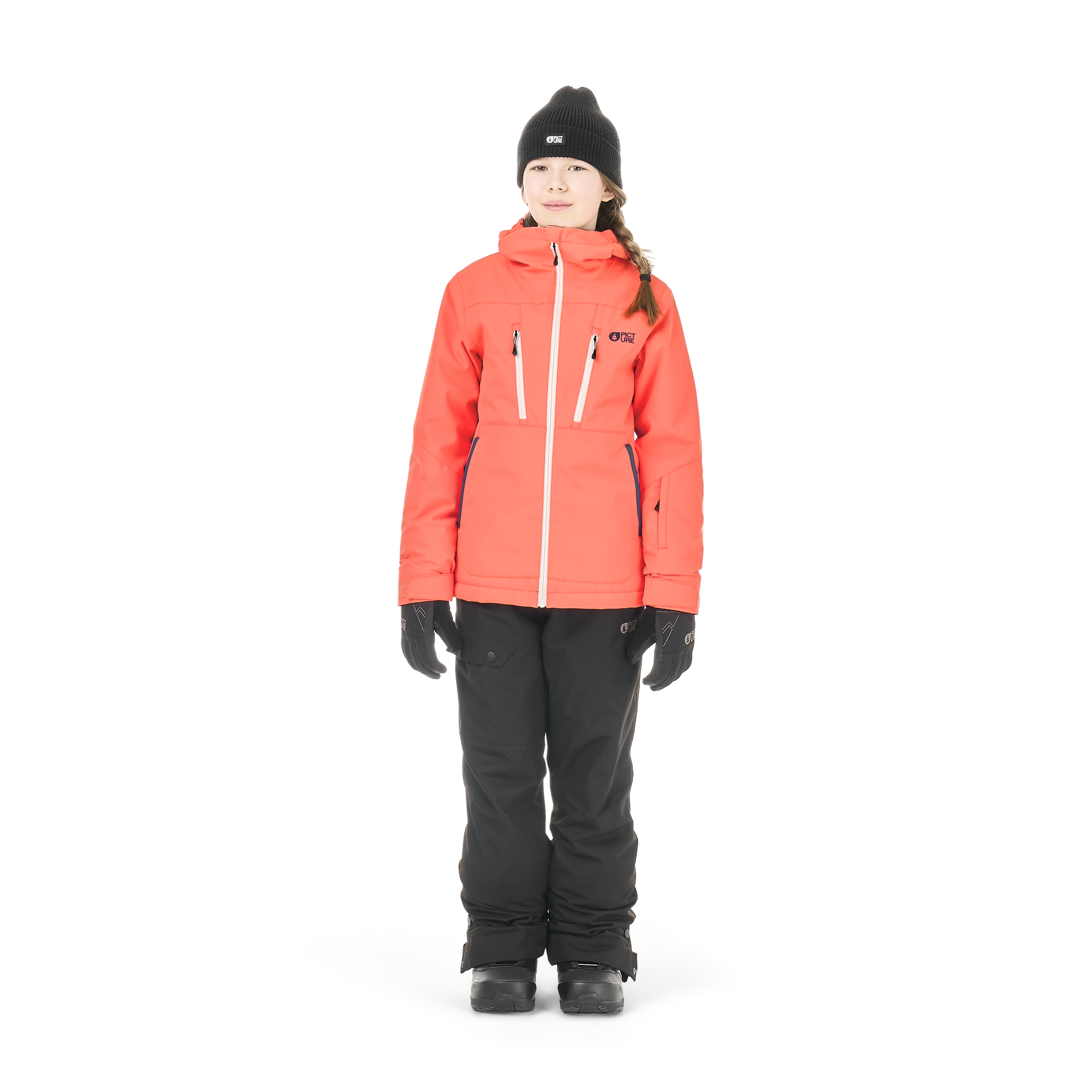 Picture Organic Girl's Youth Miniakin Jacket - Living Coral - front
