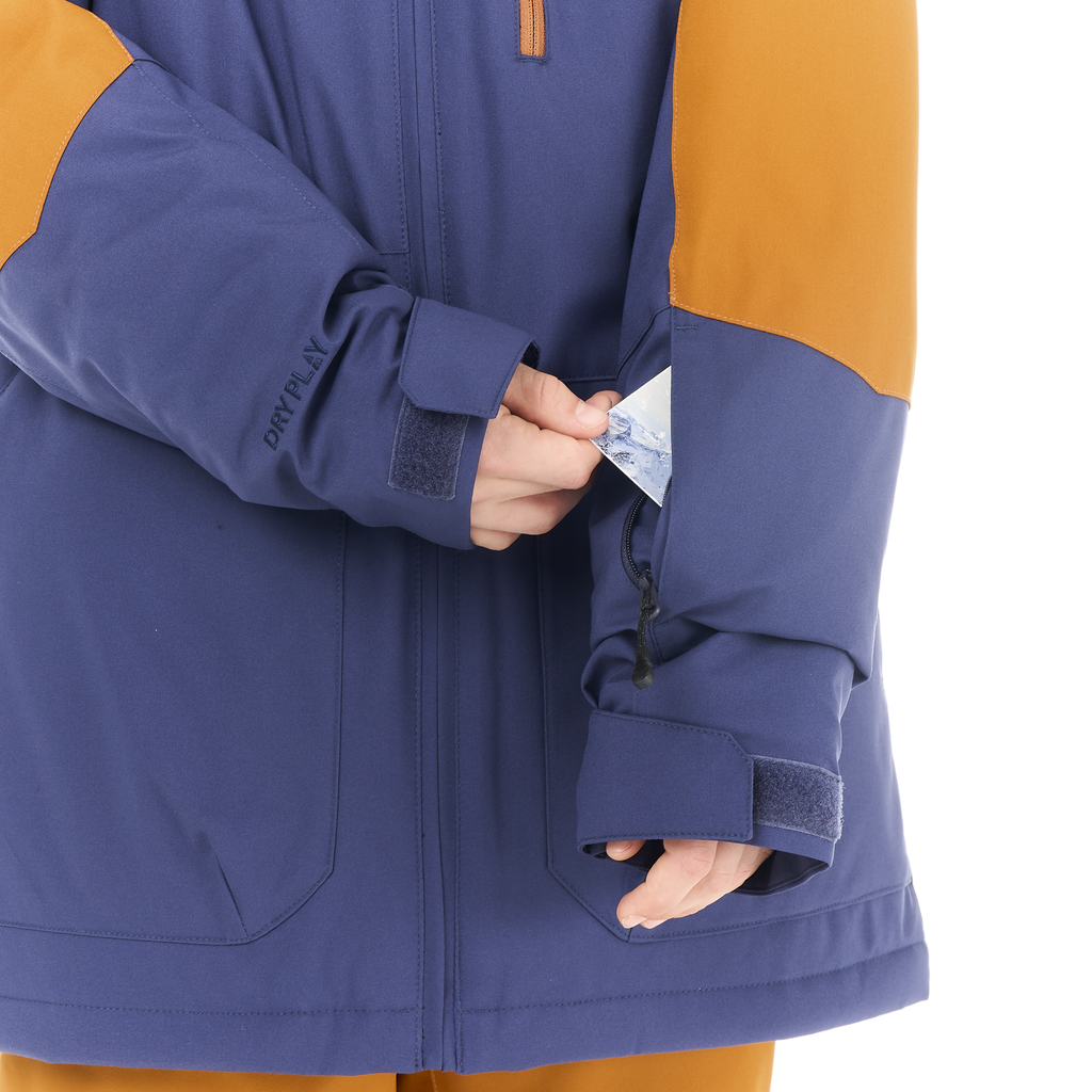 Picture Organic Boy's Youth Daumy Jacket in Patriot Blue - cuff and wrist gaiter detail