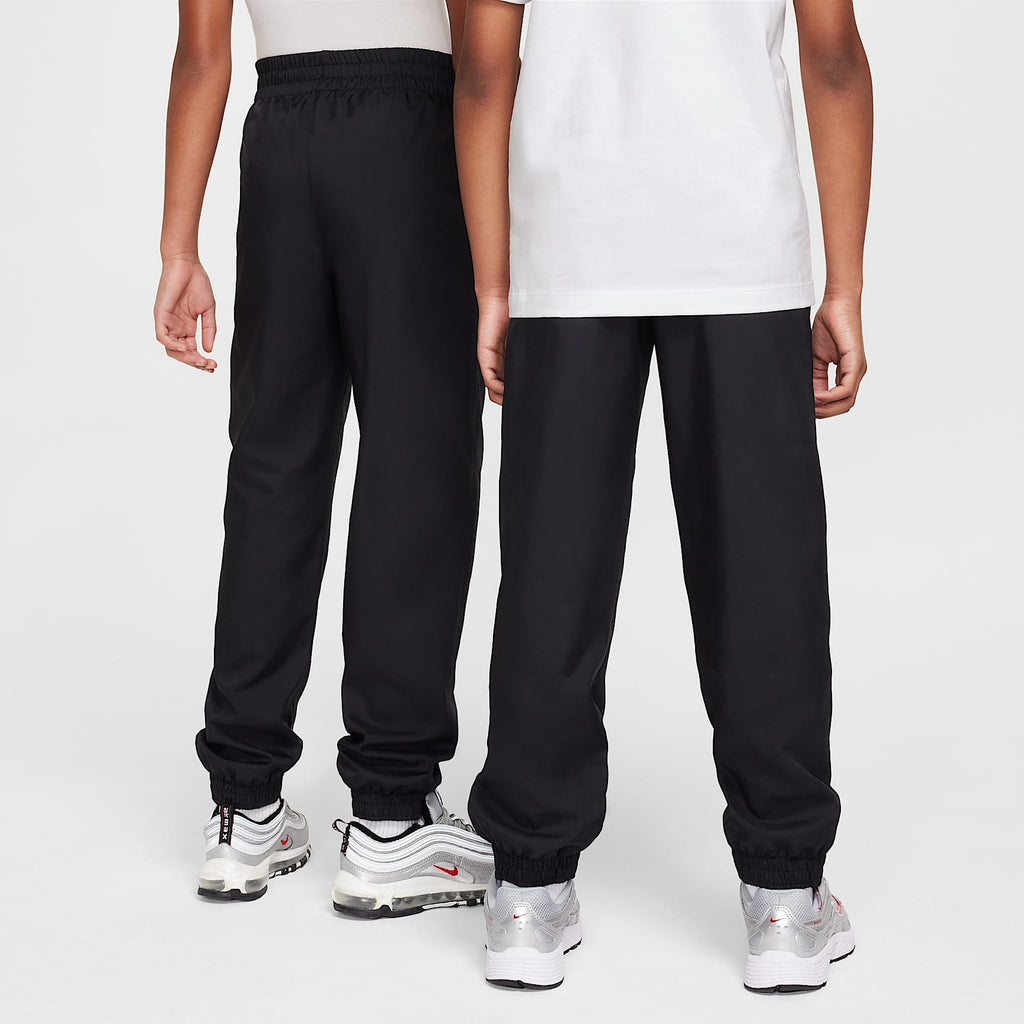 Nike Big Kids' Sportswear Club Woven Jogger Pants - Black/White, back view