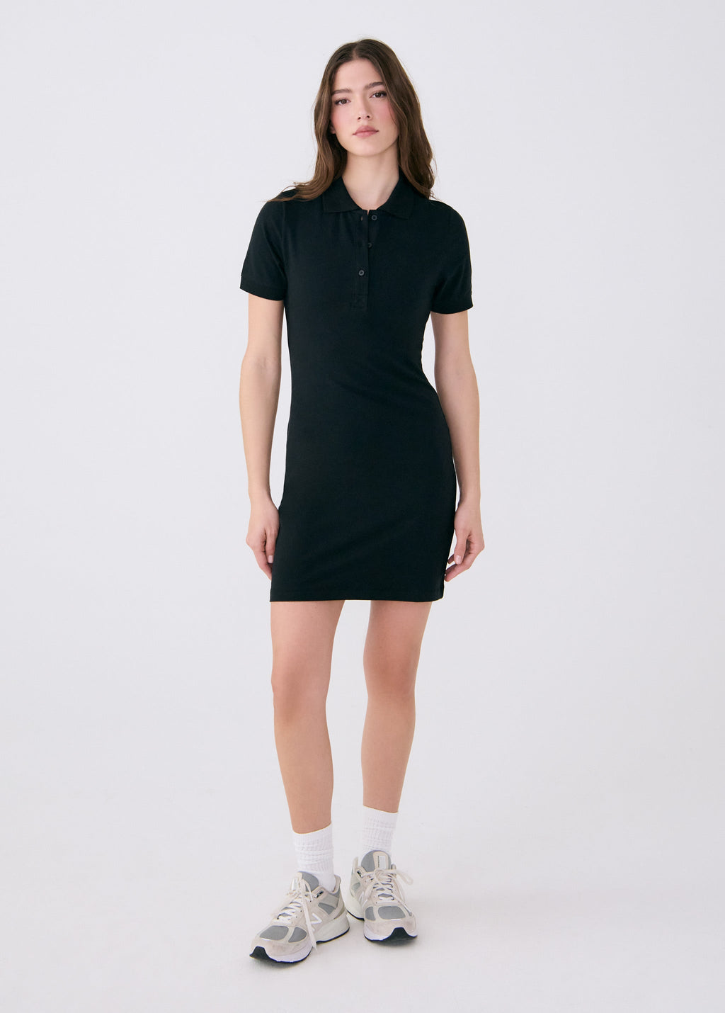 Lole Effortless Polo Dress Black - front