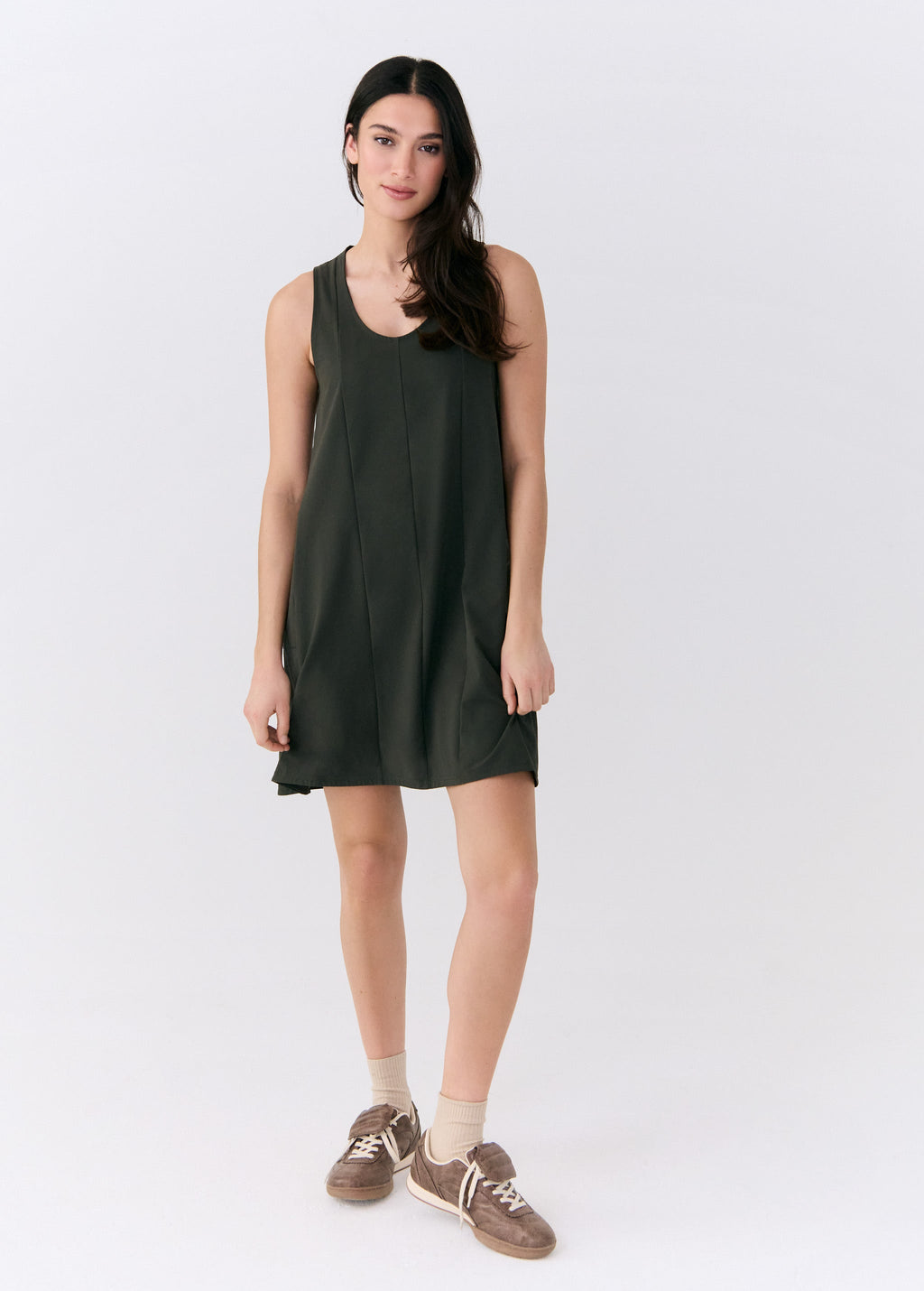 Lole Olivie Swing Dress Olive - front