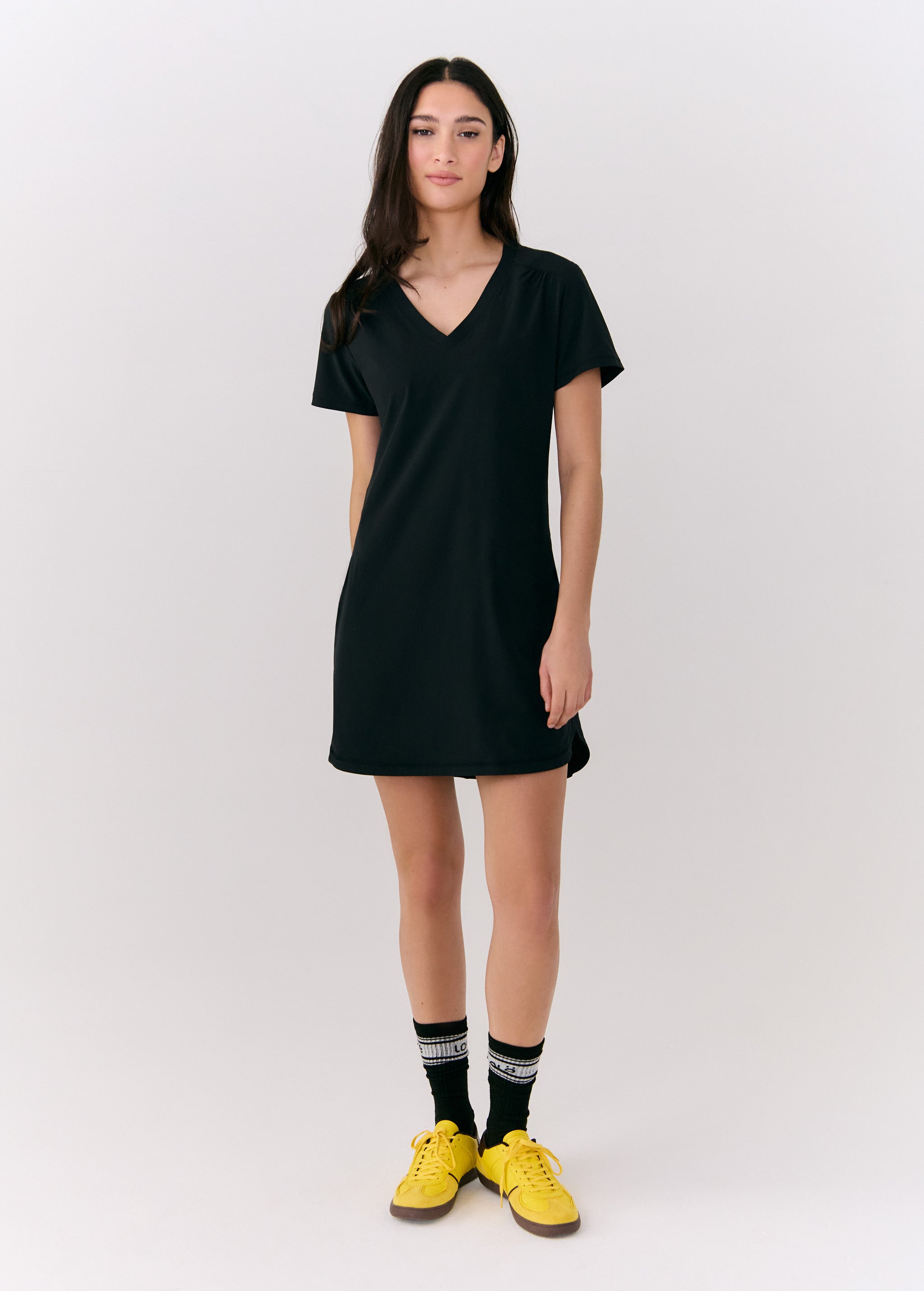 Lole Olivie V Neck Dress Black - front
