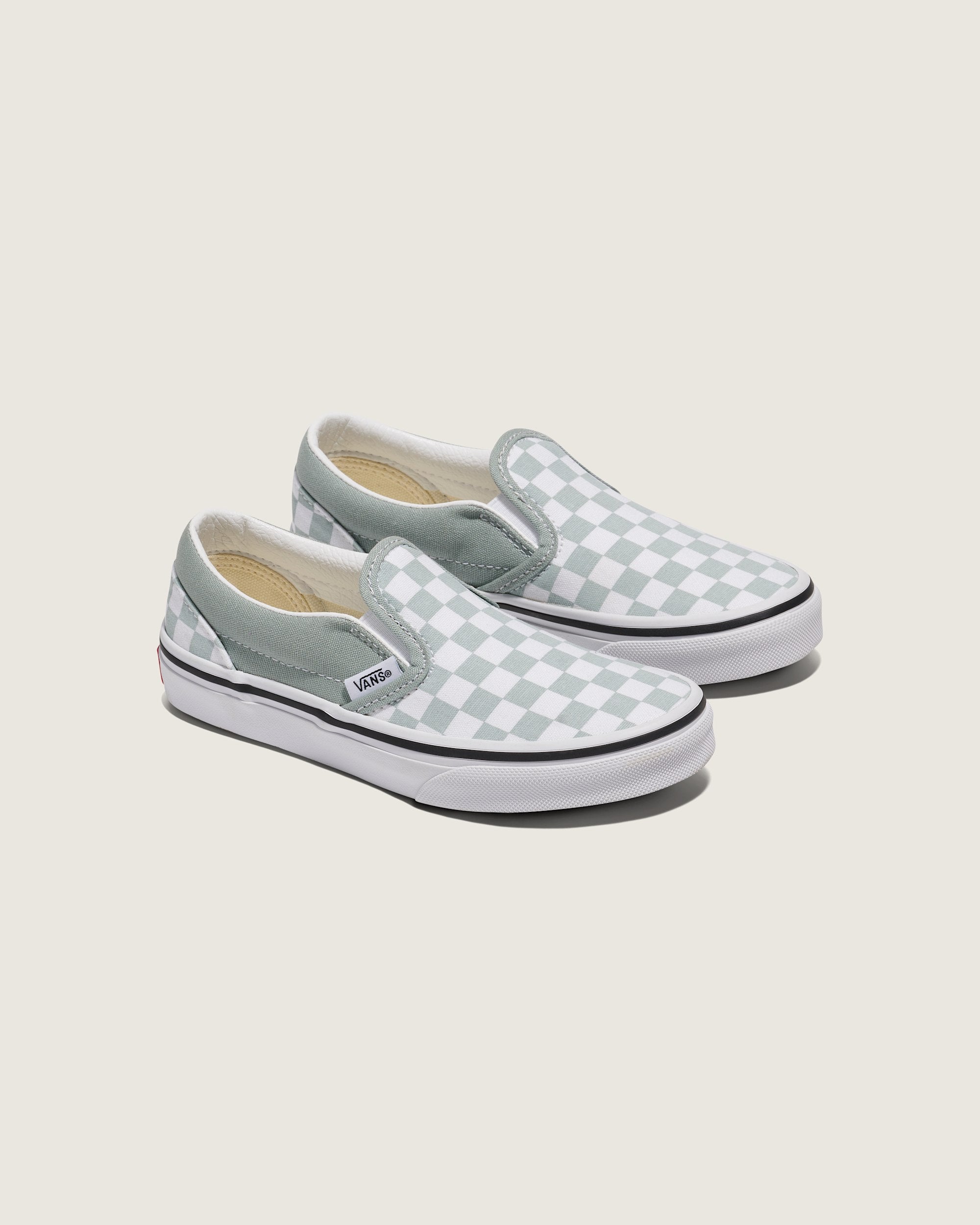 Vans Little Kids' Classic Slip-On Checkerboard - Pure Grey/White