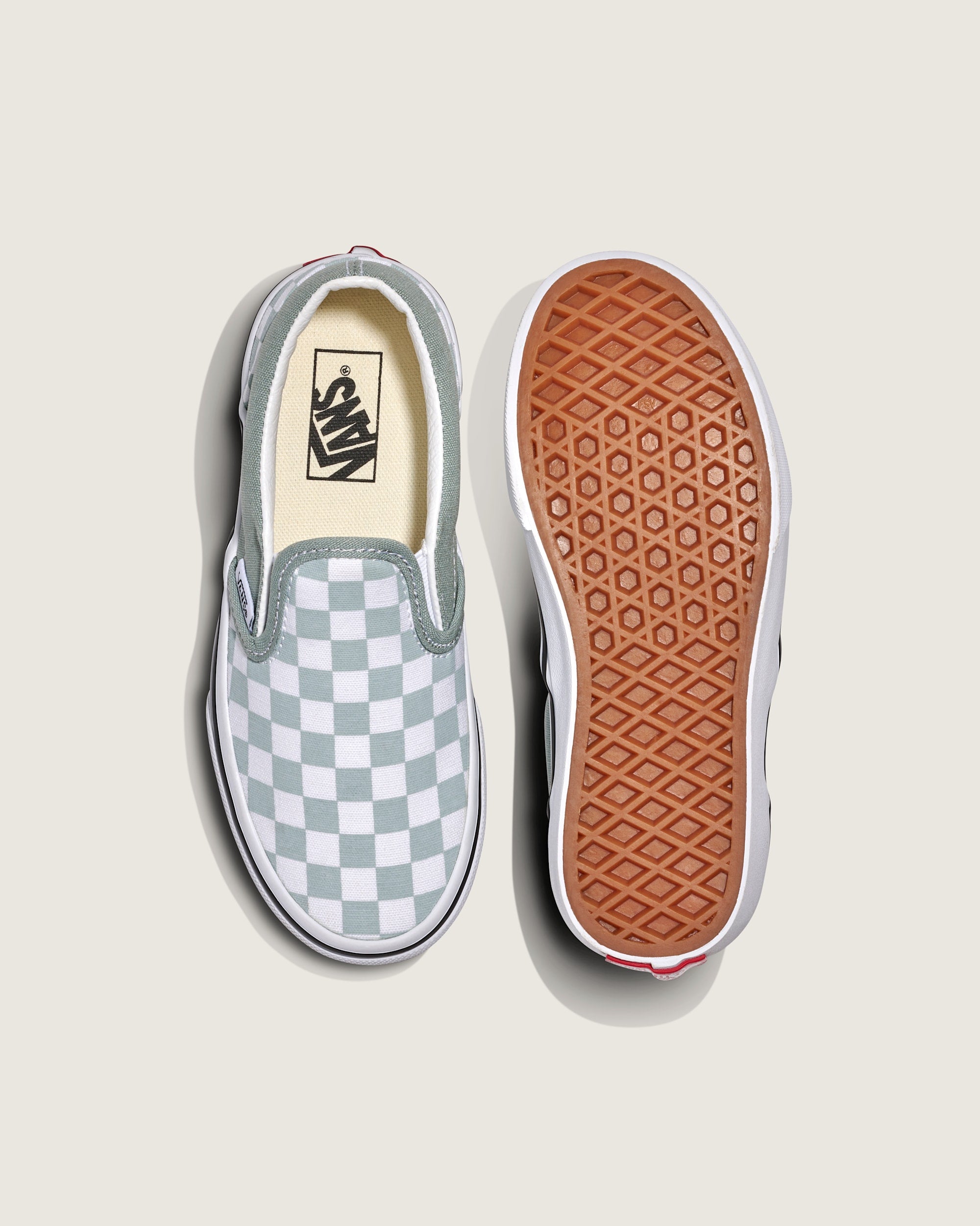 Vans Little Kids' Classic Slip-On Checkerboard - Pure Grey/White