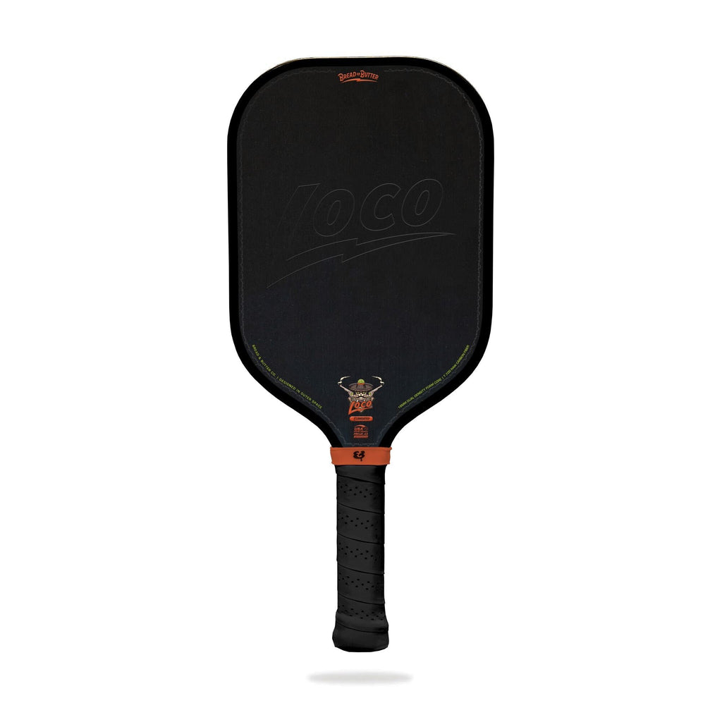 Bread & Butter Loco Elongated Pickleball Paddle - Black, front view