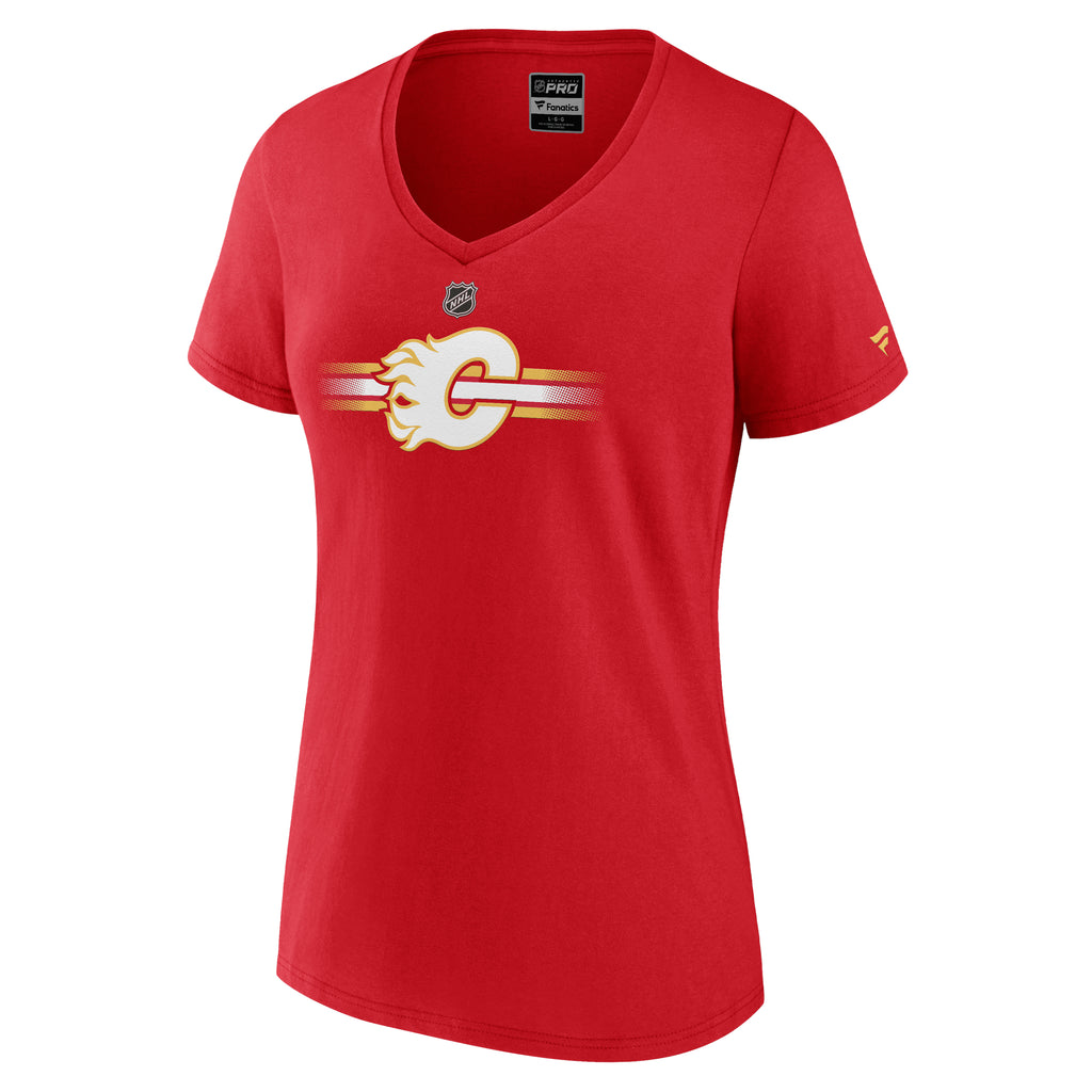 Women's Rink Cotton T-Shirt- Calgary Flames Red
