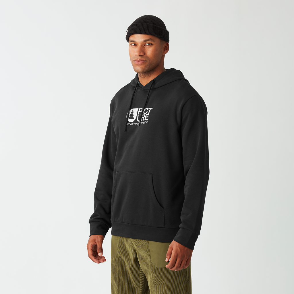 Picture Organic Basement Pullover Hoodie in Black - on model front
