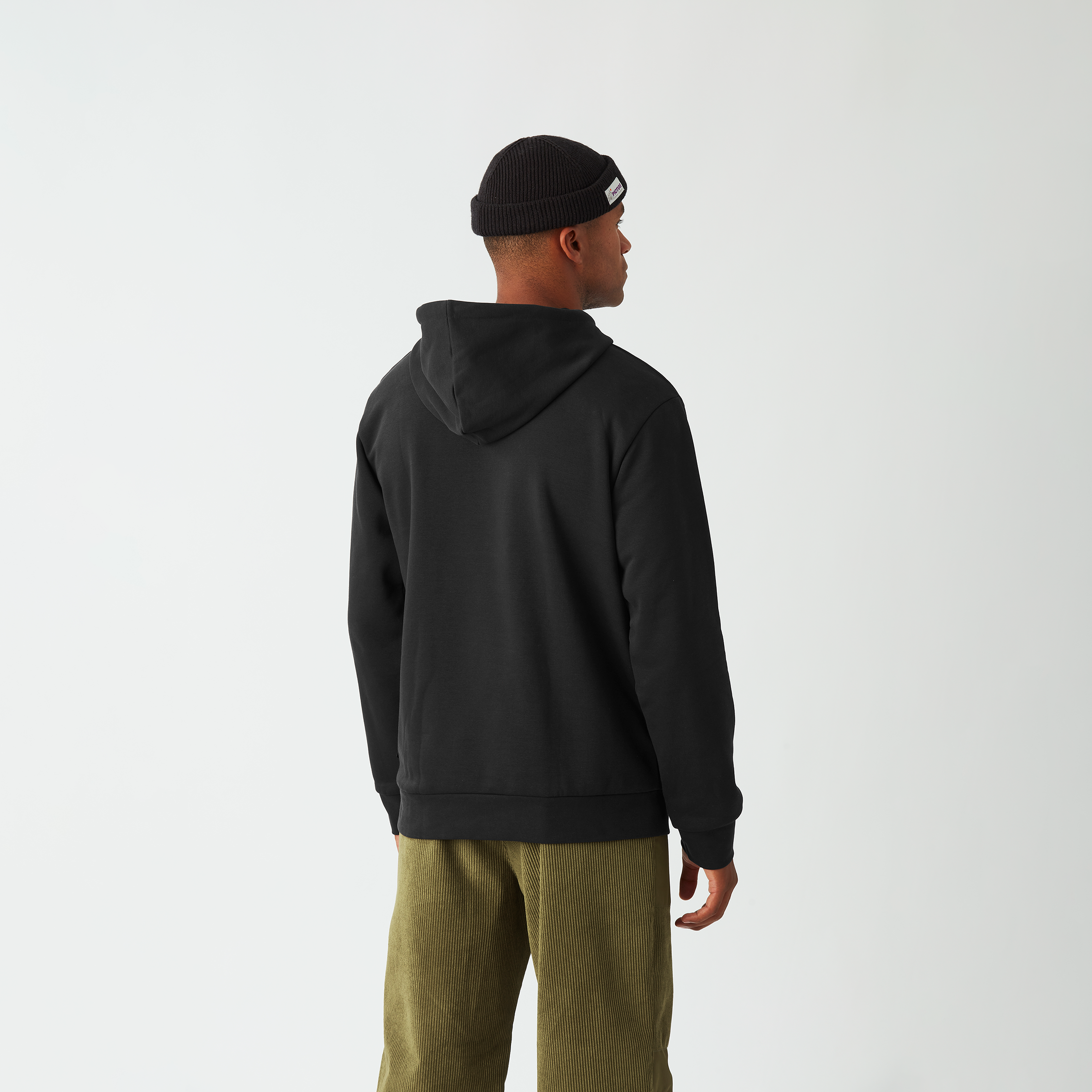 Picture Organic Basement Pullover Hoodie in Black - on model back