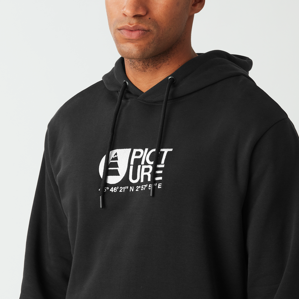 Picture Organic Basement Pullover Hoodie in Black - chest logo detail