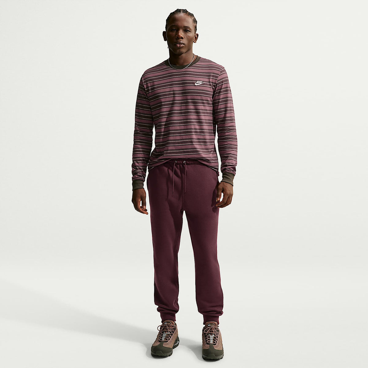 Nike Men's Club Fleece Joggers - Burgundy Crush, front