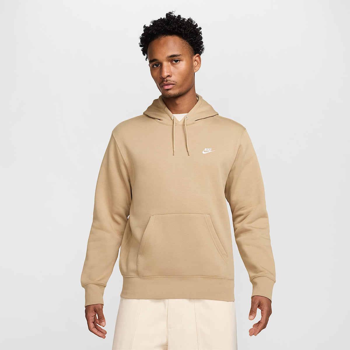 Nike Men's Club Pullover Fleece Hoodie - Parachute Beige, front
