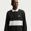 Nike Club Long-Sleeve Rugby Top - Black/White, front