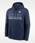 Nike New York Yankees Club Logo Fleece Pullover Hoodie