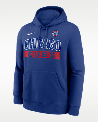 Nike Chicago Cubs Club Logo Fleece Pullover Hoodie
