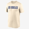 Los Angeles Dodgers Swoosh Legend Men's Nike Dri-FIT MLB T-Shirt - Cream - front