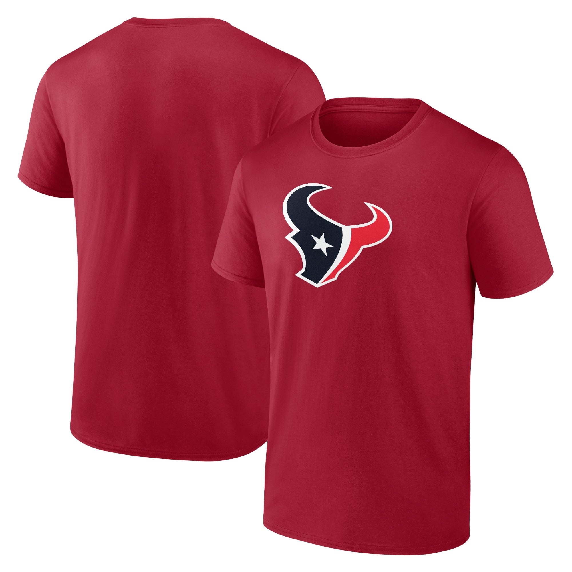 Houston Texans Fanatics Primary Logo T-Shirt Red - front and back